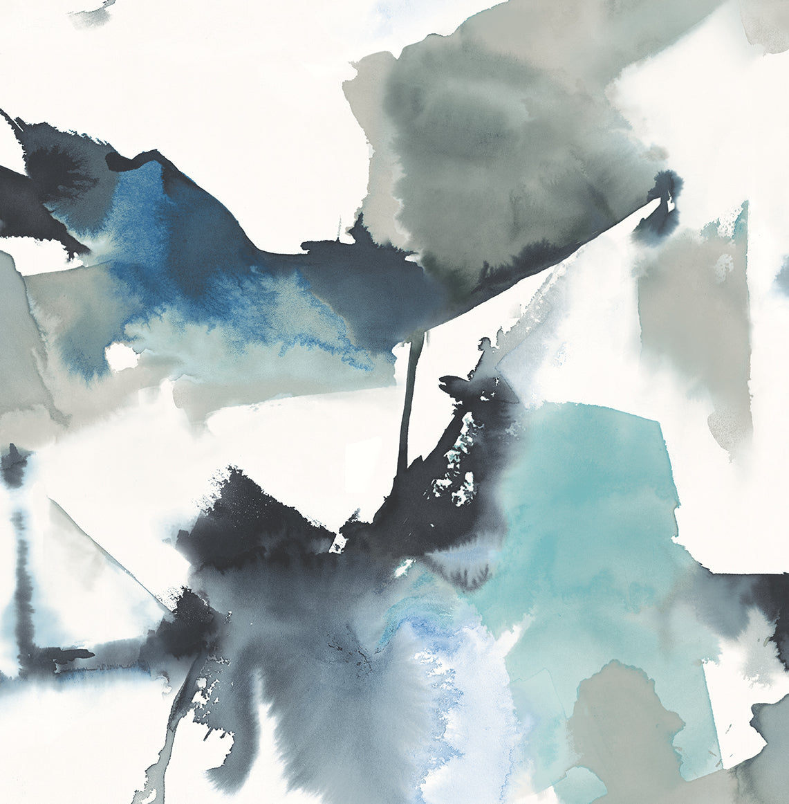 Sample Watercolor Block Peel-and-Stick Wallpaper in Blue Lagoon by Harry & Grace