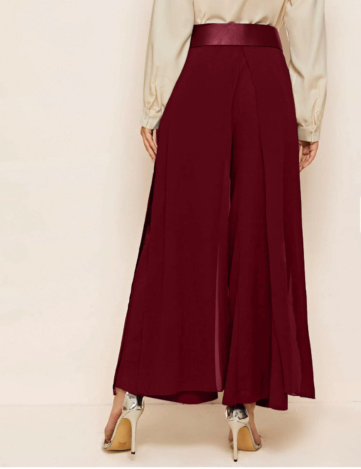 Formal Pant with Belt - Maroon