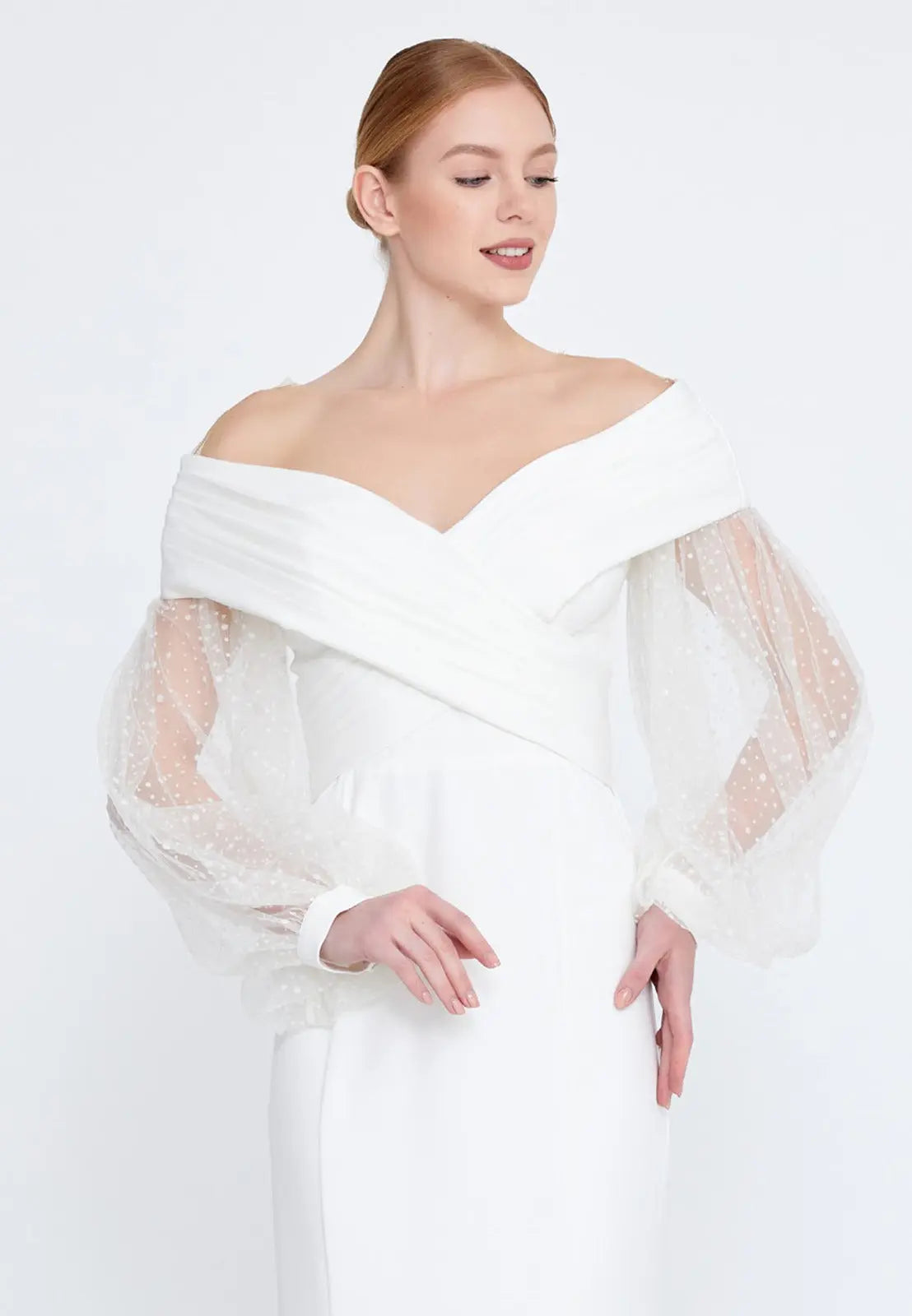 Off shoulder wedding dress