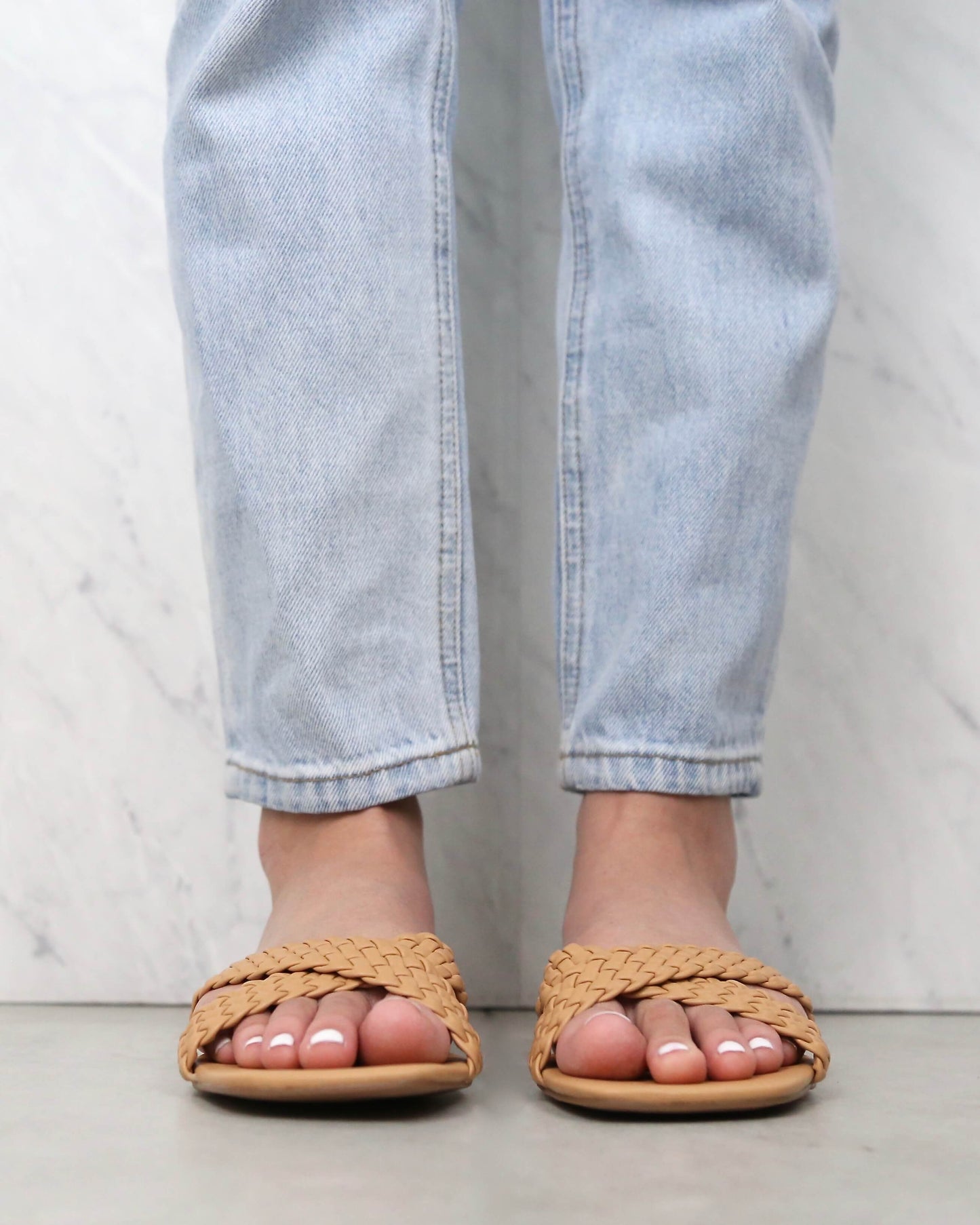 BiLLiNi - Aloha Woven Crossover Sandals in Gingerbread