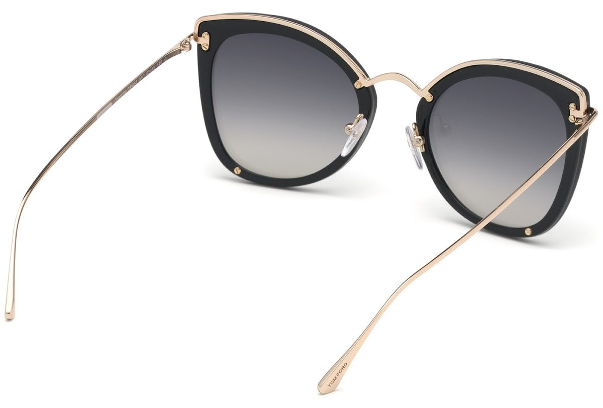 Tom Ford Women Shiny Black / Smoke Mirror Sunglasses