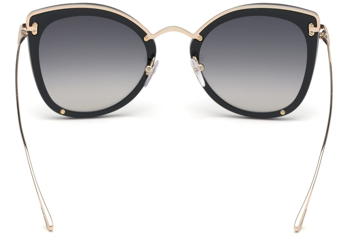 Tom Ford Women Shiny Black / Smoke Mirror Sunglasses