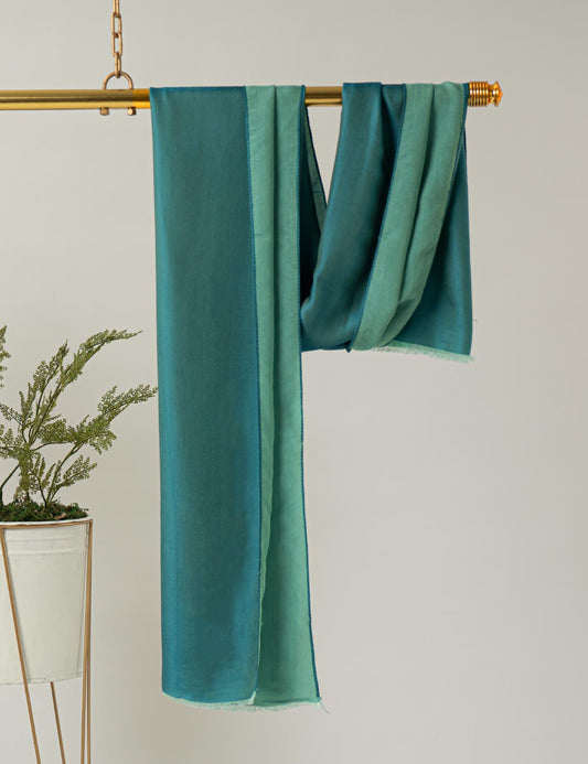 Isabelle Dual Silk Hijabs - Teal Blue