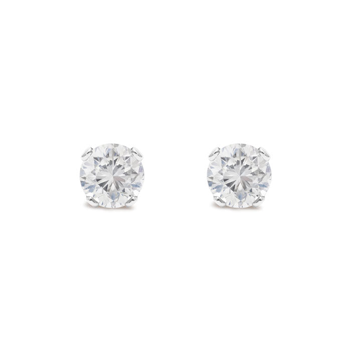 Diamond Stud Earrings .10 CTW in .925 Sterling Silver