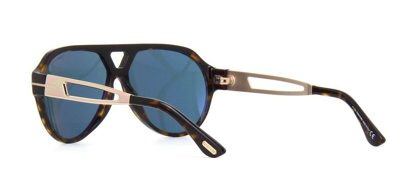 Tom Ford Paul Ft 0778 Dark Havana with Brown Leather/Blue (52N) Sunglasses