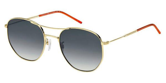 Tommy Hilfiger Gold-Tone Unisex Round Sunglasses, 100% UV Protection