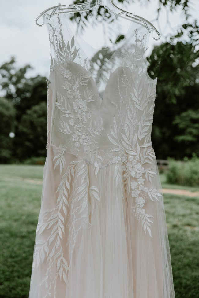 Lace Top Rustic Countryside Wedding Dress