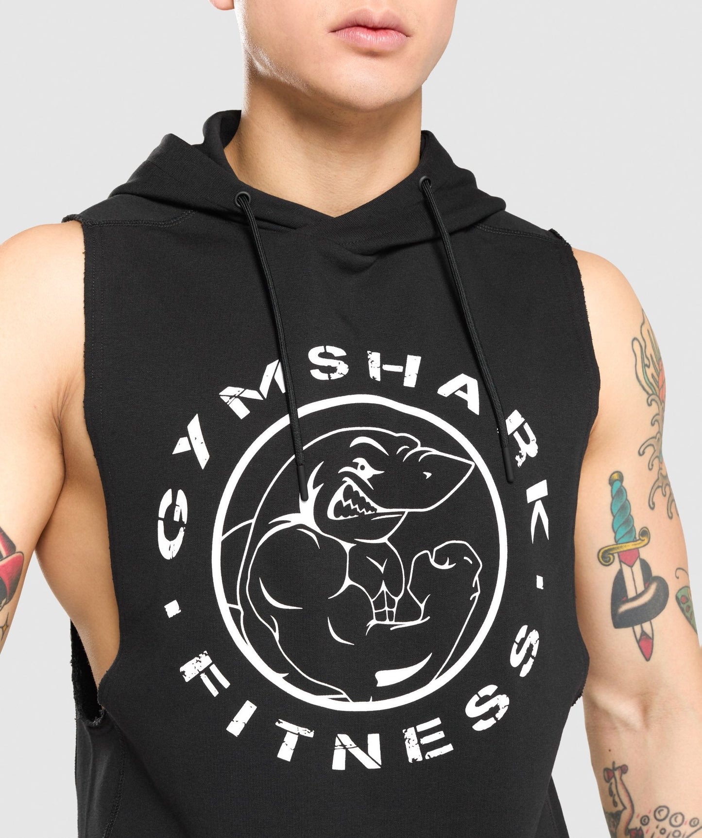 Gymshark Legacy Drop Armhole Hoodie - Black/White