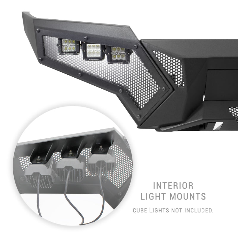 Go Rhino 16-21 Tacoma Element Front Bumper w/ Power Actuated Hide-away Light Bar Mount Tex Black (gor343891T)