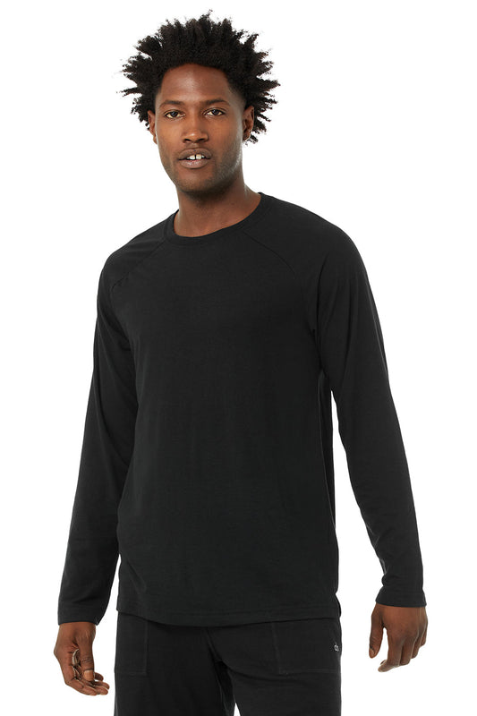 Triumph Long Sleeve Tee - Solid Black Triblend