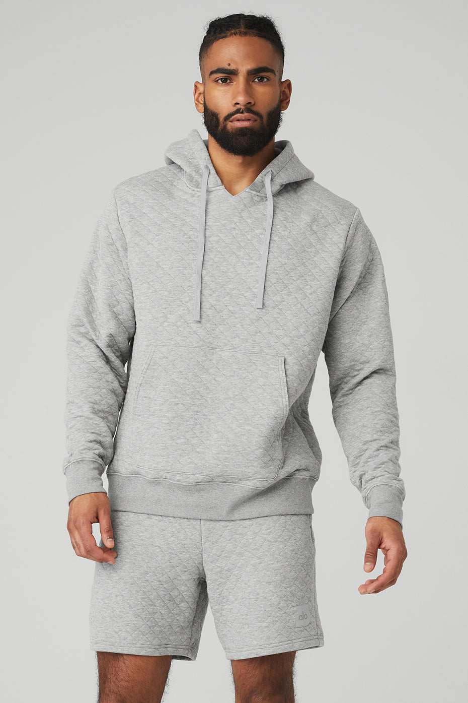 Quilted Stadium Hoodie - Athletic Heather Grey