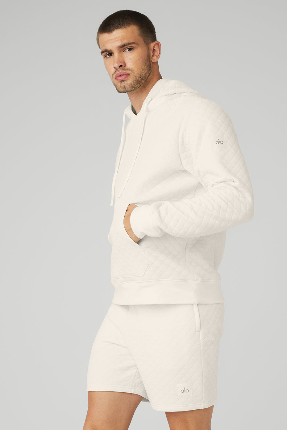 Quilted Stadium Hoodie - Ivory