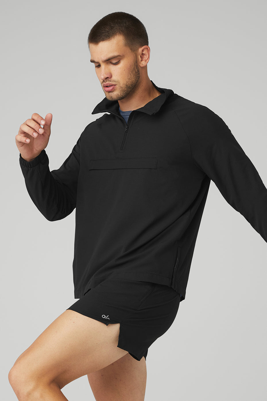 Ripstop 1/4 Zip On-Set Jacket - Black