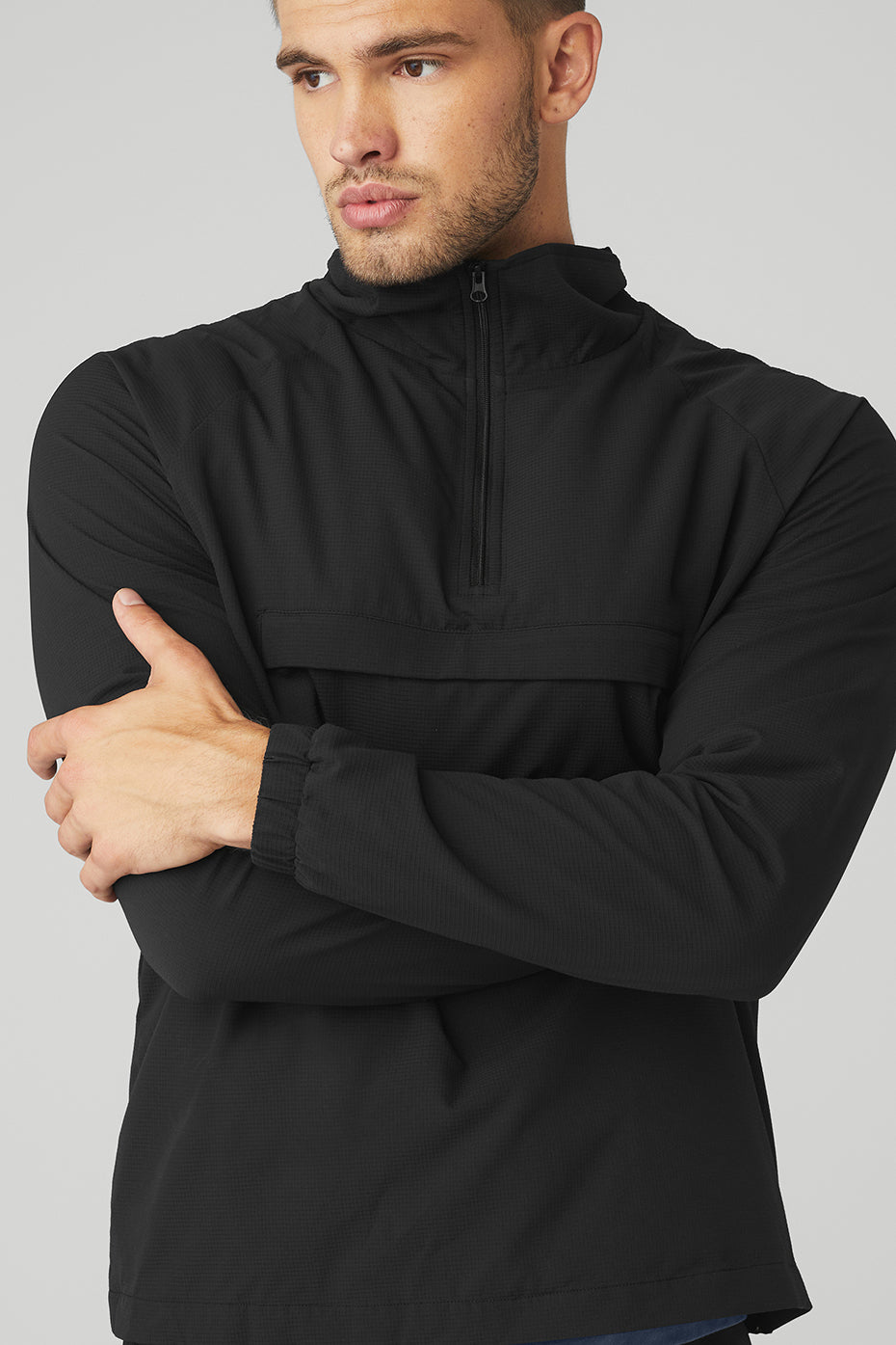 Ripstop 1/4 Zip On-Set Jacket - Black