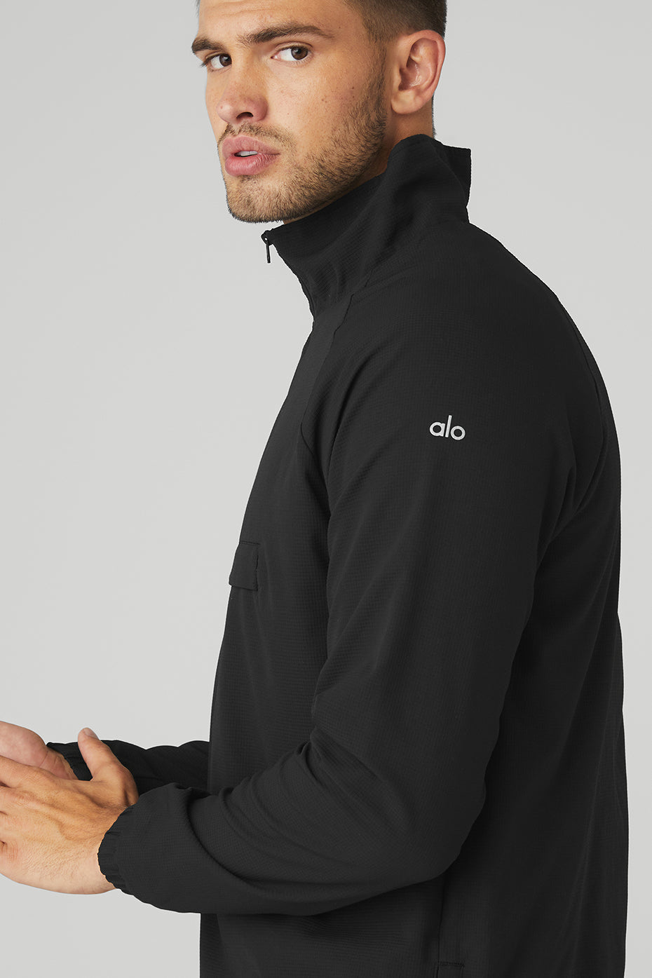 Ripstop 1/4 Zip On-Set Jacket - Black