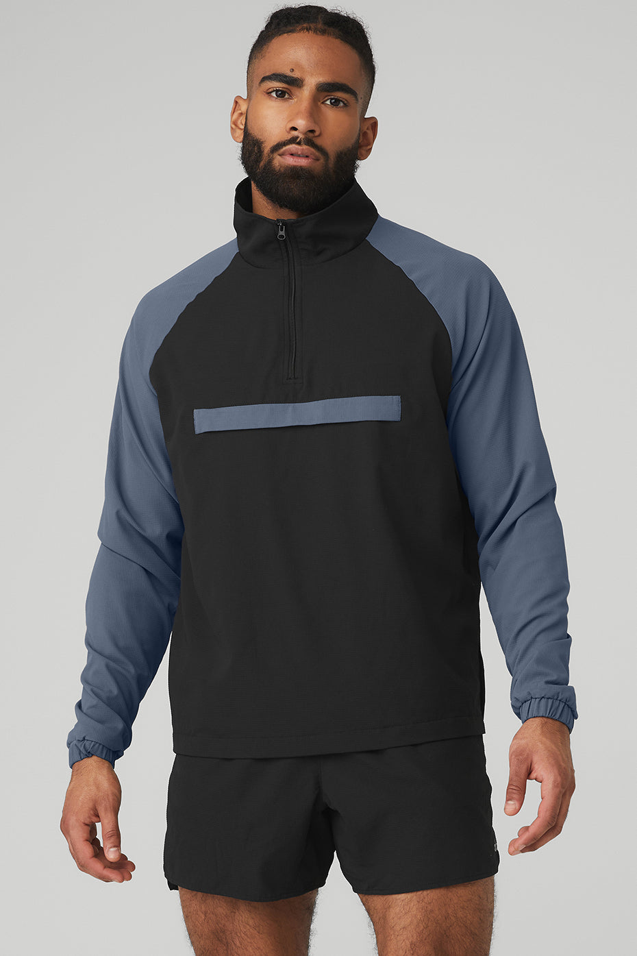 Ripstop 1/4 Zip On-Set Jacket - Black/Bluestone