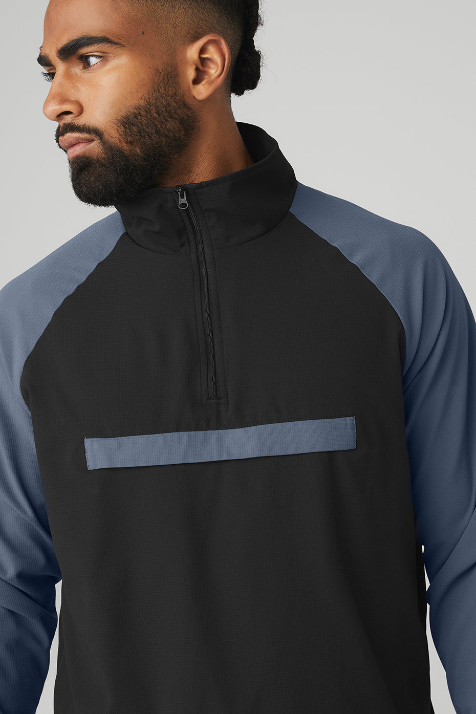Ripstop 1/4 Zip On-Set Jacket - Black/Bluestone