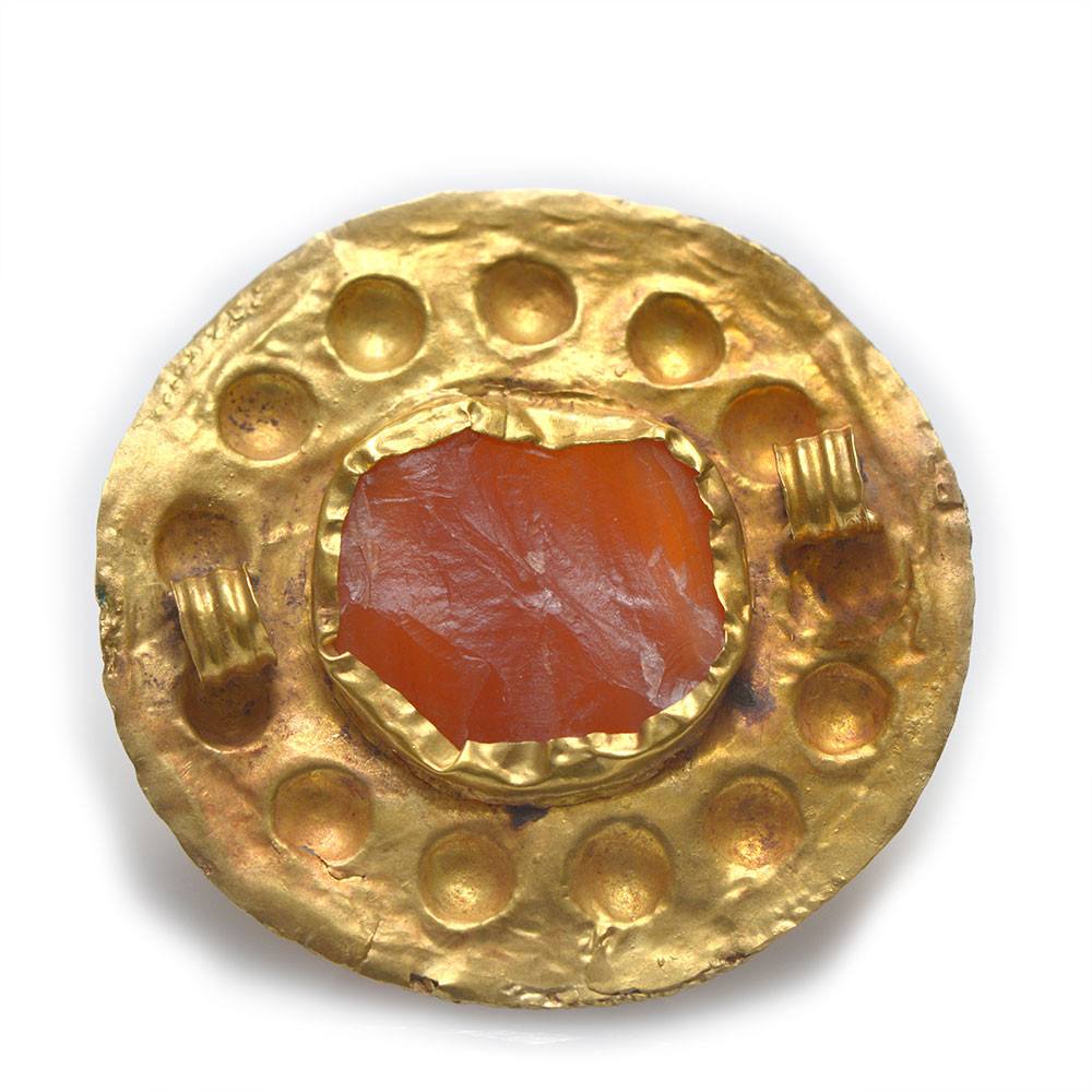 A rare Parthian Gold & Carnelian Pectoral, ca. 1st - 3rd century CE