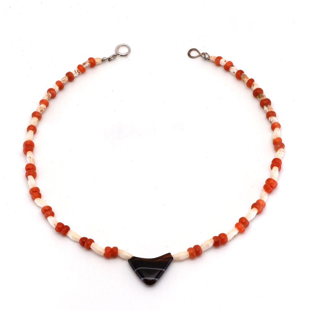 A Bactrian Carnelian & Agate Bead Necklace, ca. 2nd millennium BCE