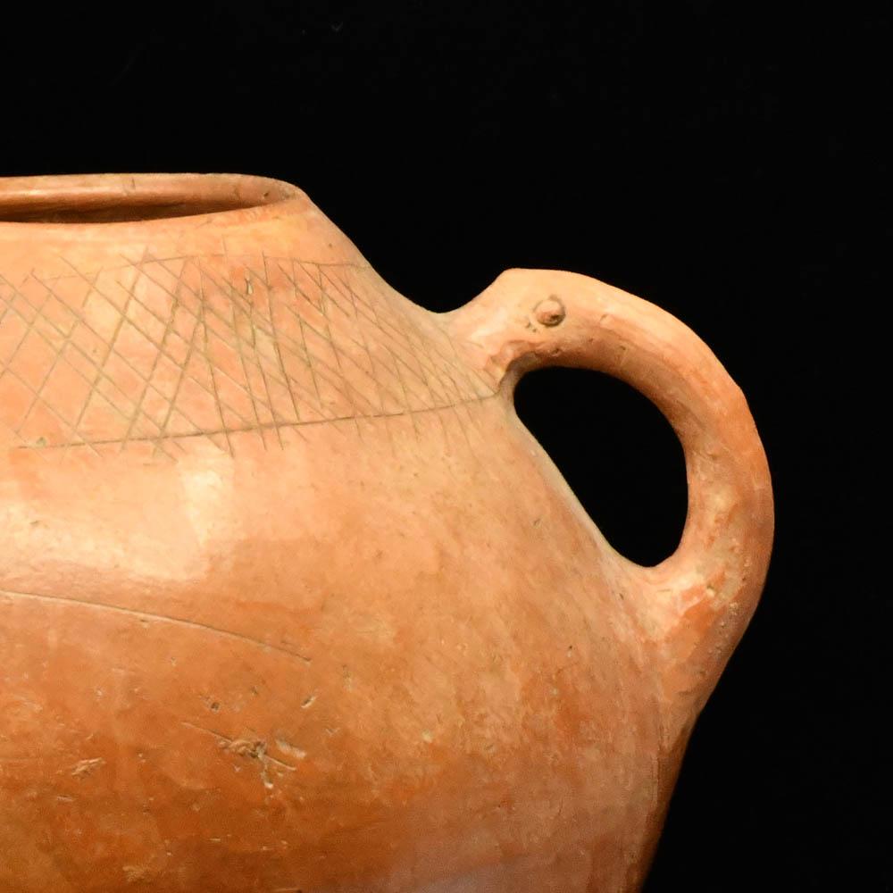 A large Burnished Double Handled Bowl, Iron Age I-II, ca. 1400 - 800 BCE