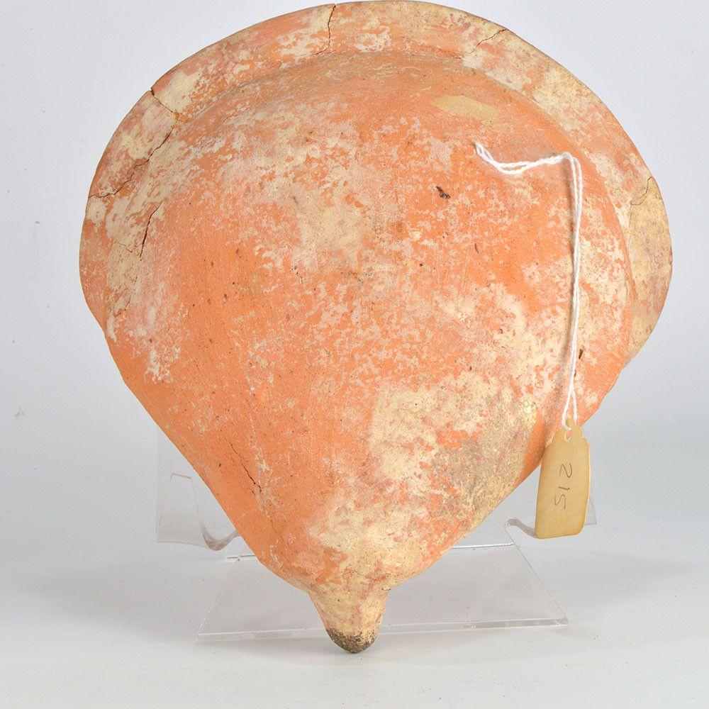 A large terracotta Shell-type Oil Lamp, Persian Period, ca. 500 BCE