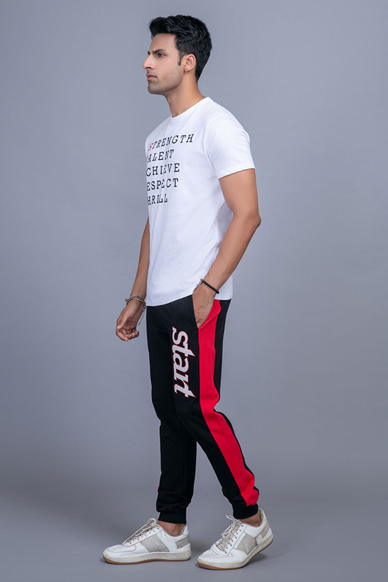 START - White Custom Fit Graphic Tee - START