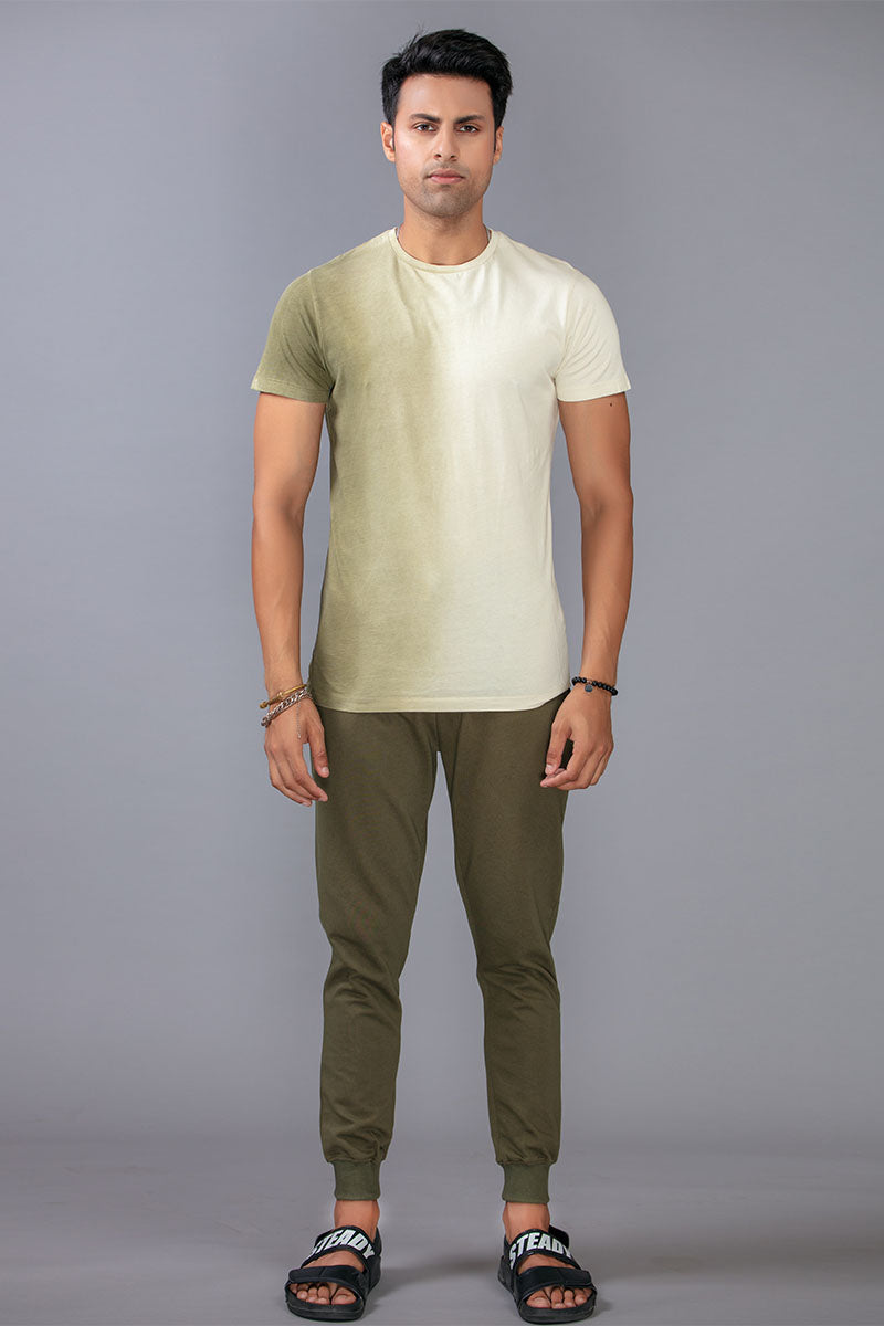 START - Slim Fit Green Spray Gradient tee