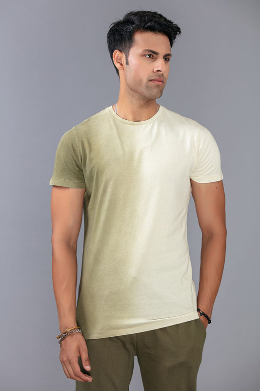 START - Slim Fit Green Spray Gradient tee