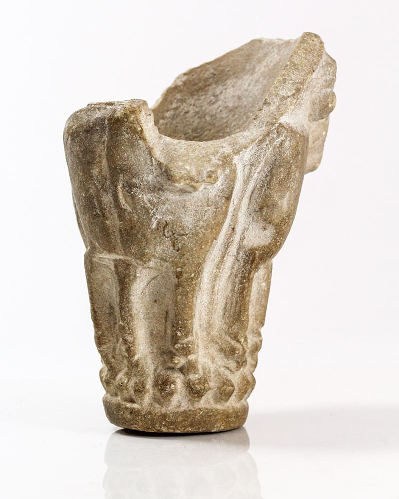 A Sumerian Limestone Bull Cup, Late Uruk/Jemdet Nasr Period, ca. 3100-2900 BCE