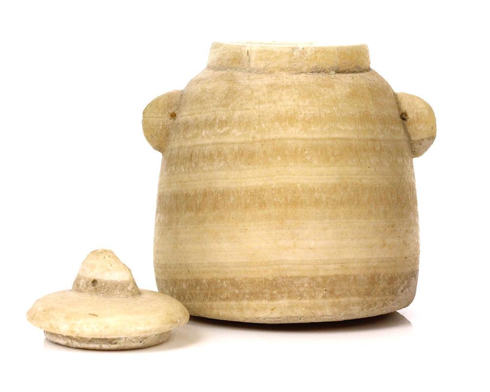 A Biblical "Beehive" Unguent Jar and Lid, Hellenistic Period, ca. 3rd-1st Century BCE