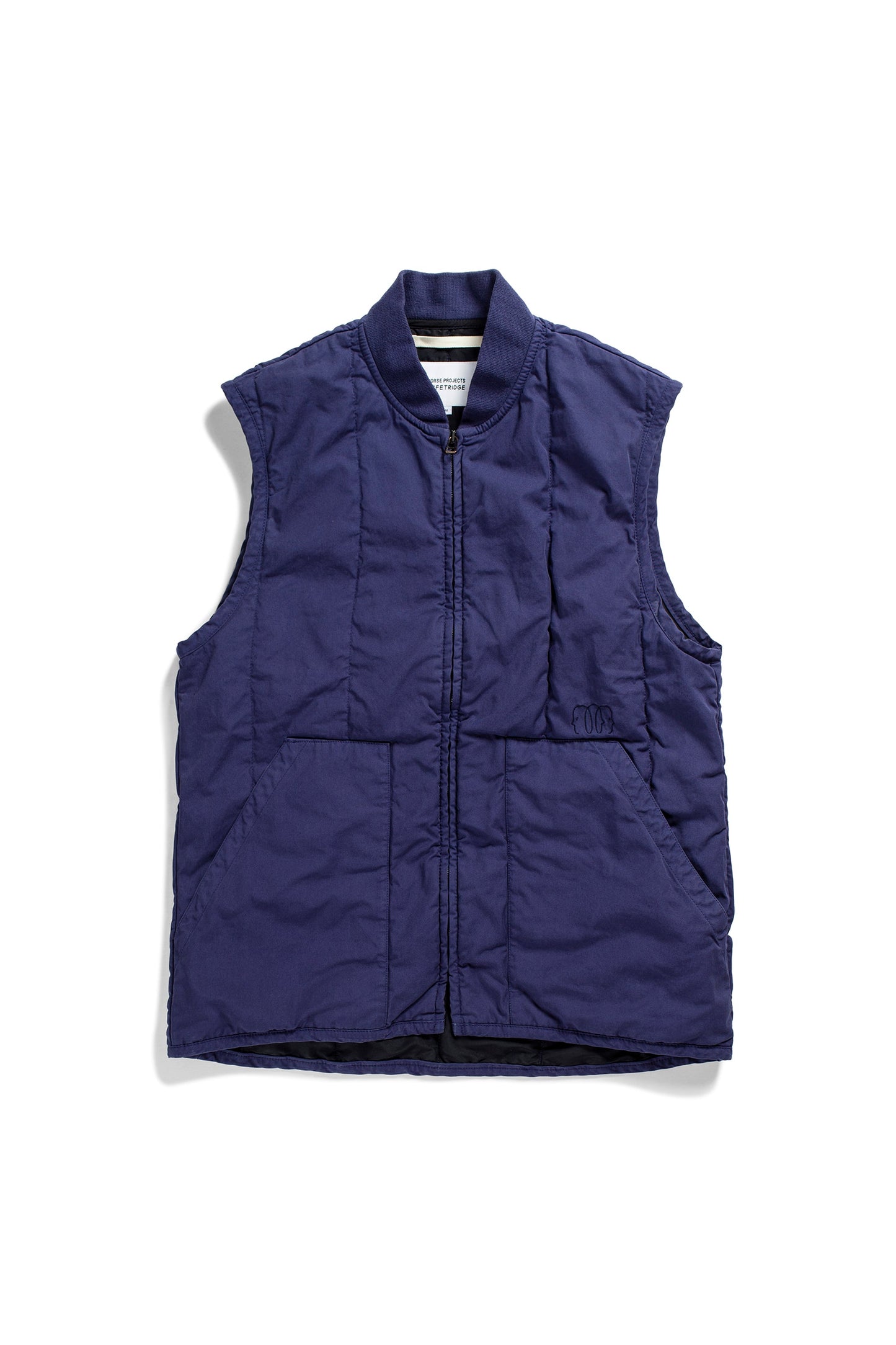 Norse Projects x GM Peter Twill Vest in Hydrone Blue