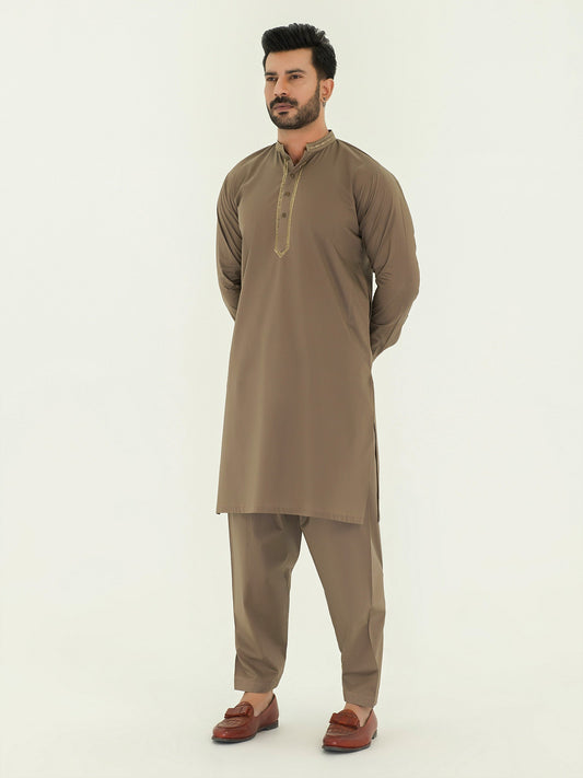 2 Piece Embroidered Cotton Suit