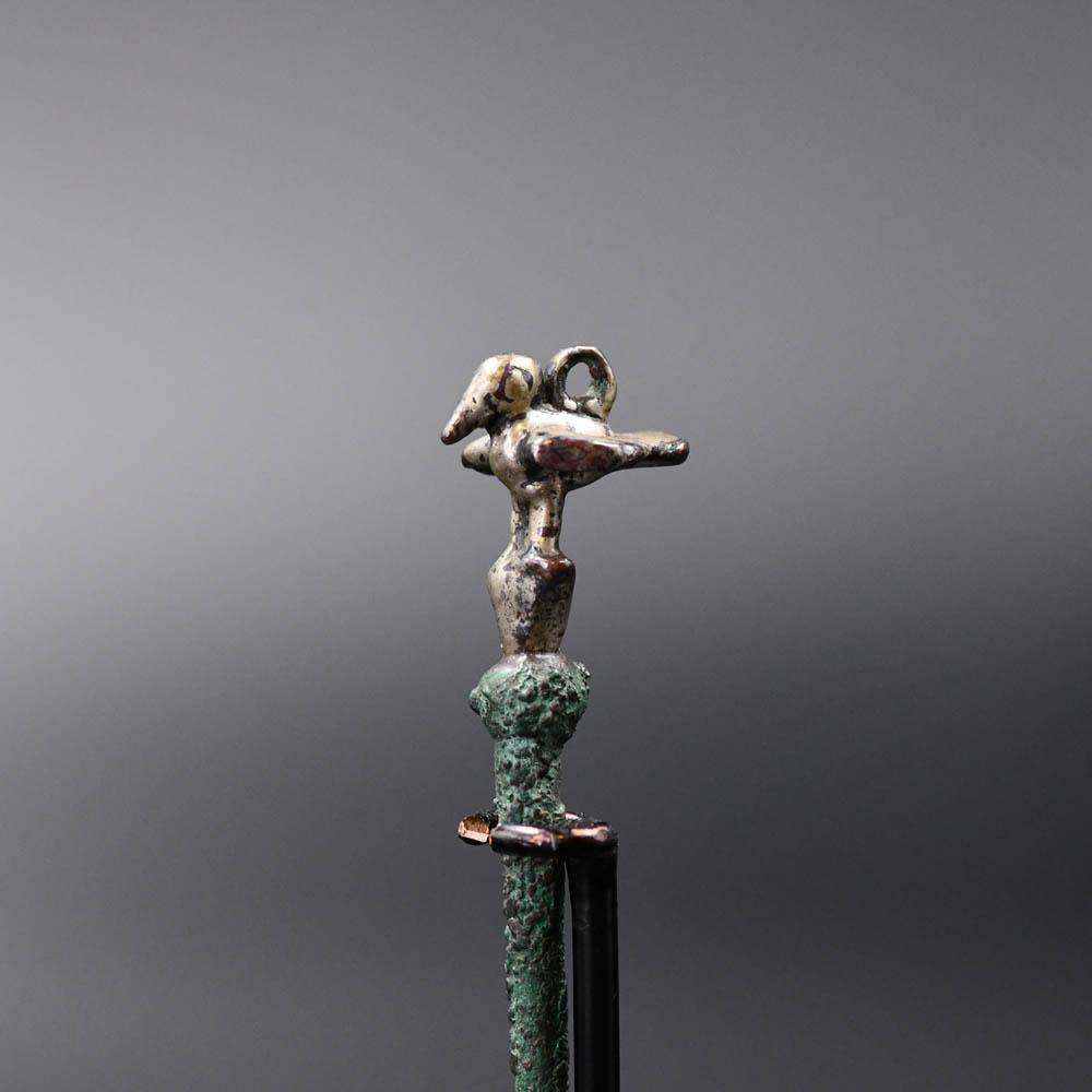 A Moche-Chimu Silver Bird Coca Spoon, ca. 1100 - 1450 CE