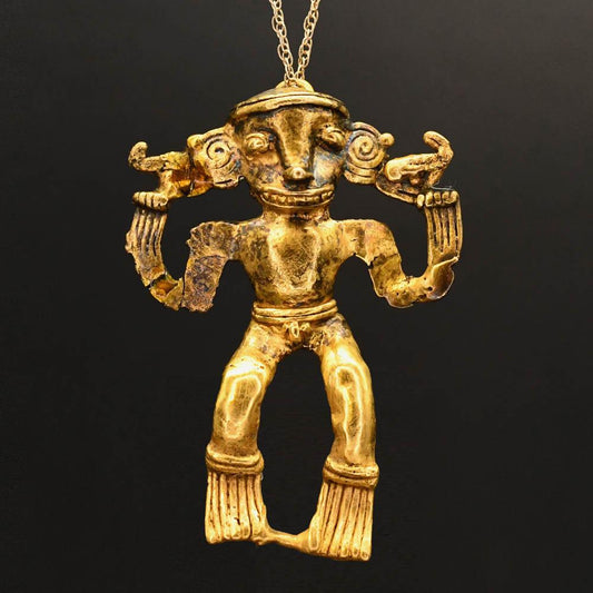 A large Costa Rican Tumbaga Pendant of a Shaman, International Group, ca. 400 - 900 CE