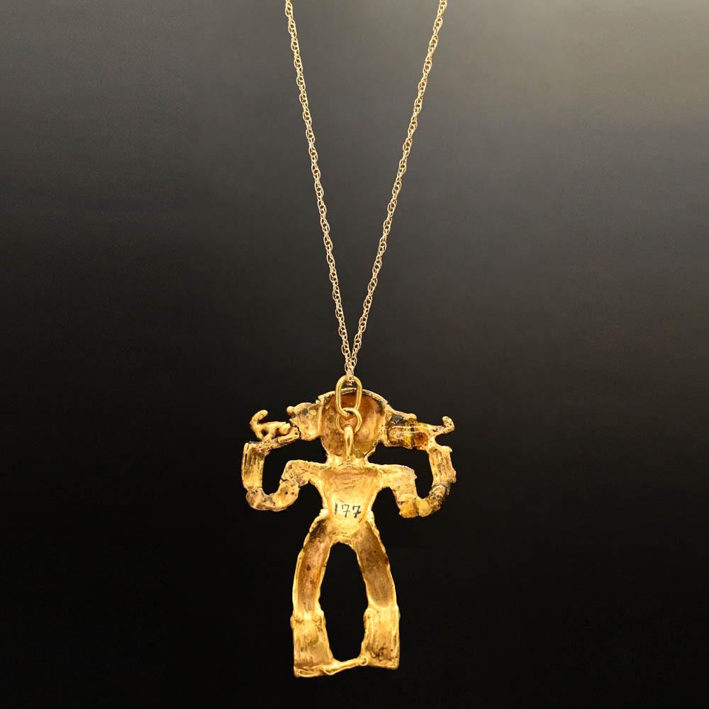 A large Costa Rican Tumbaga Pendant of a Shaman, International Group, ca. 400 - 900 CE