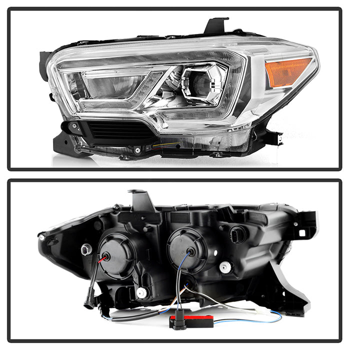 xTune Toyota Tacoma 16-19 SR & SR5 Model LED DRL Projector Headlights- Chrome PRO-JH-TTA16-FLED-SR-C (spy9050077)