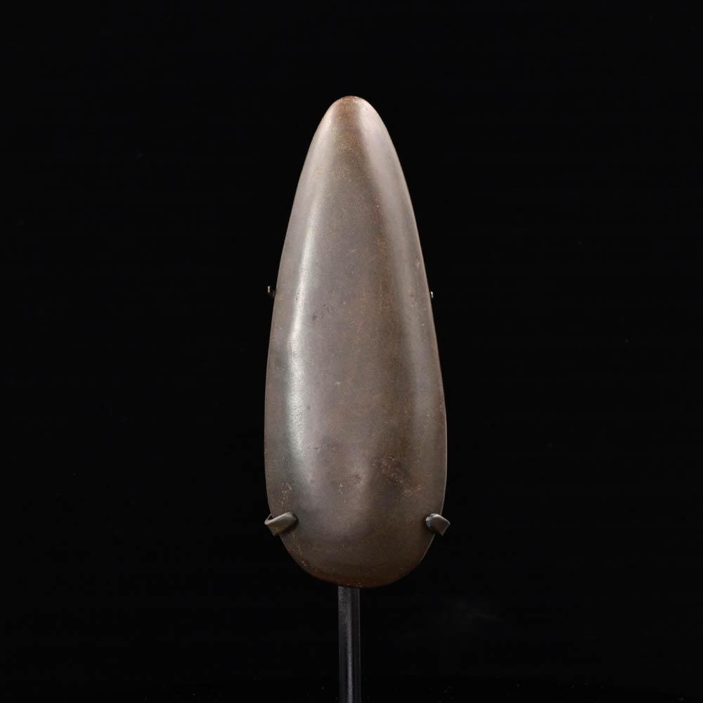 An Olmec Greenstone Celt, Early Formative Period, ca. 1150 to 550 BCE.