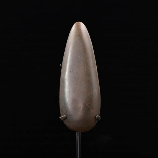 An Olmec Greenstone Celt, Early Formative Period, ca. 1150 to 550 BCE.