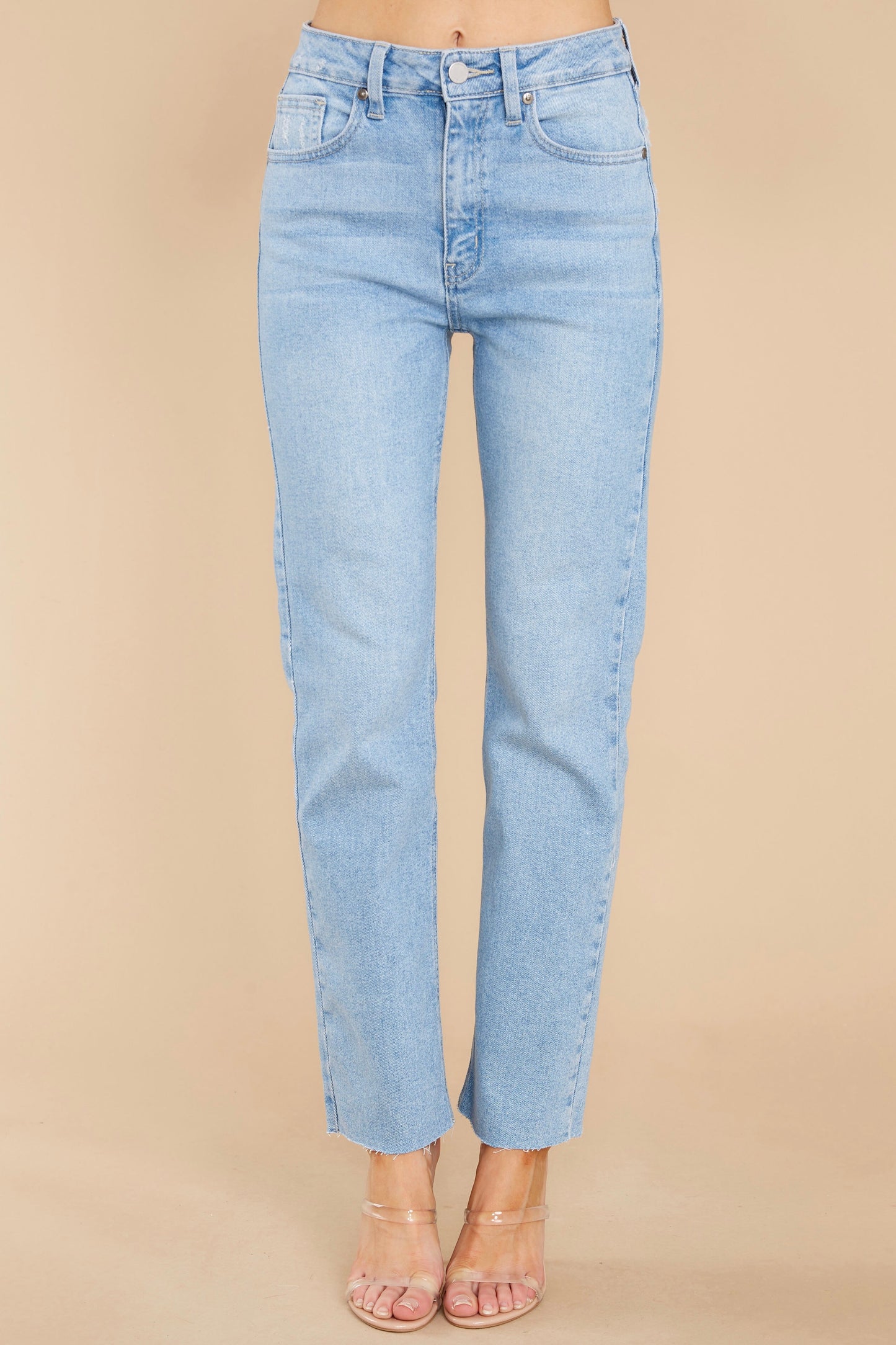 High Standards Light Wash Cropped Straight Jeans