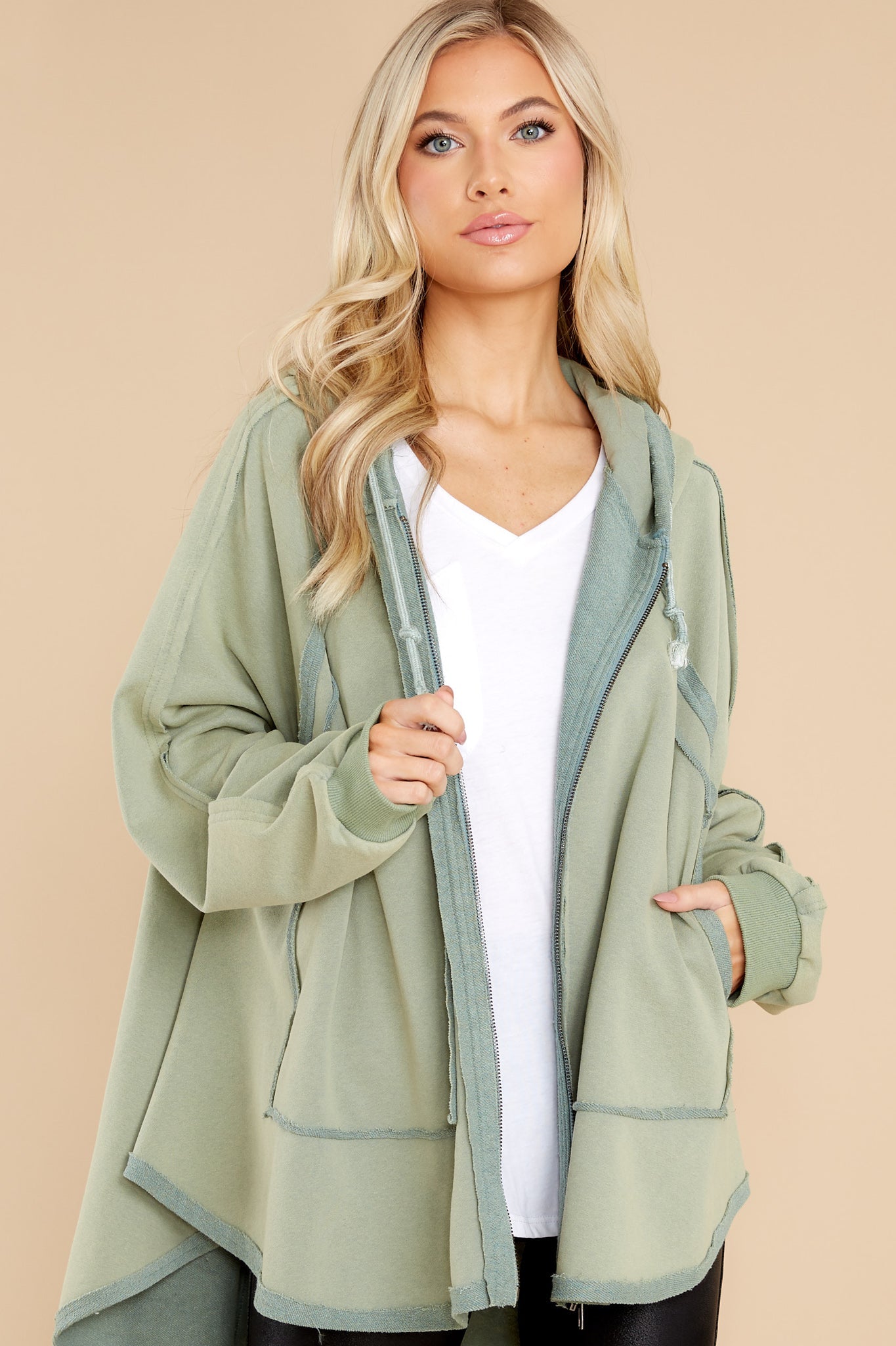 Embrace The Love Sage Zip Up Hoodie