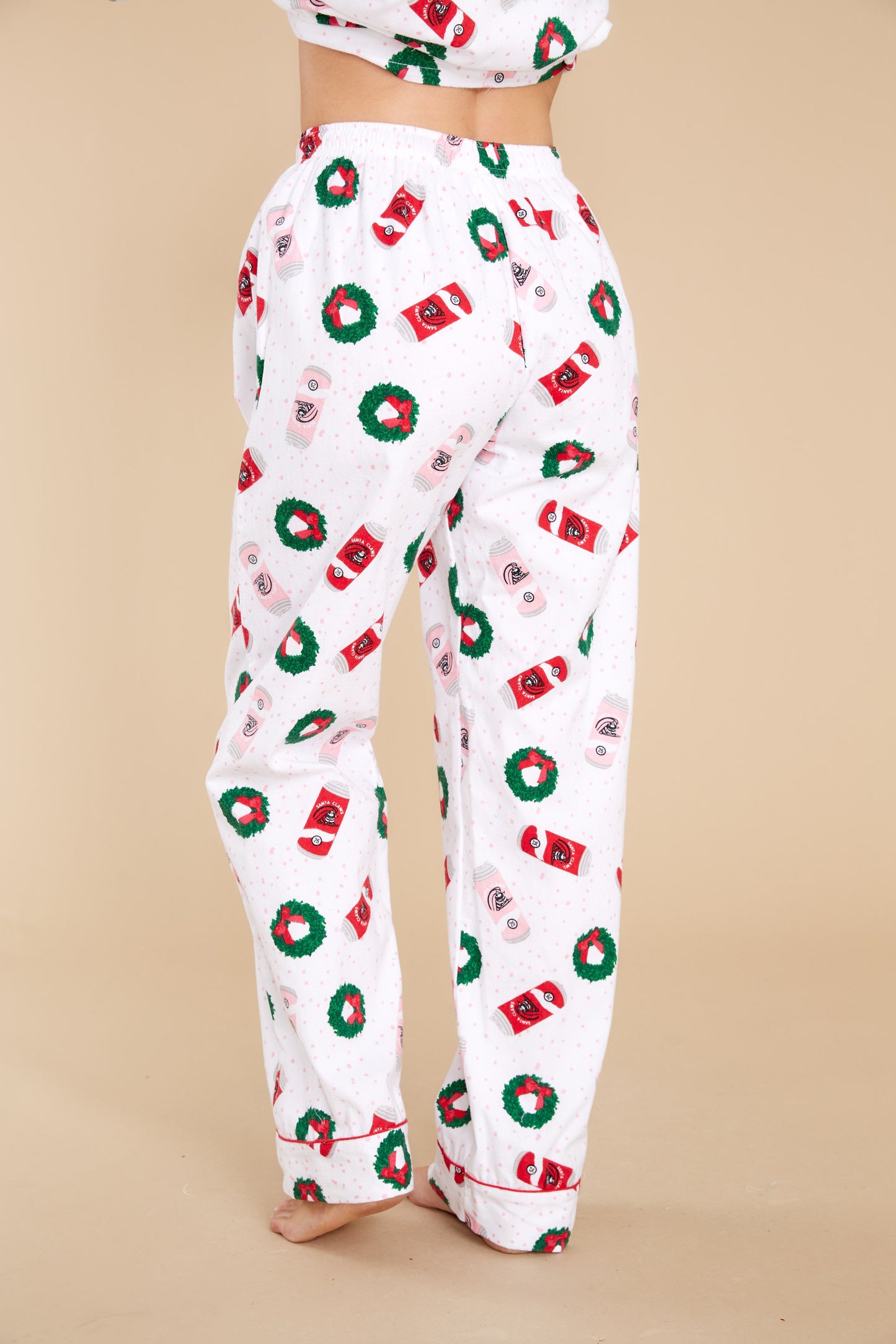 Here Comes Santa Claws White Multi Pajama Set