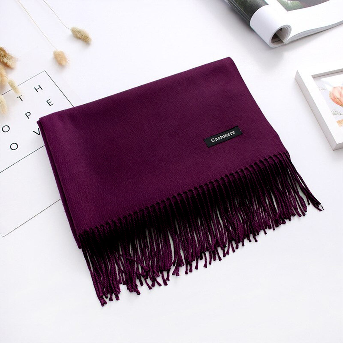 Plain Cashmere - Deep Maroon