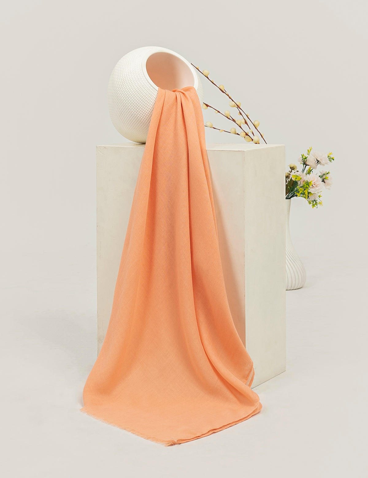 Plain Lawn Hijabs - Peach