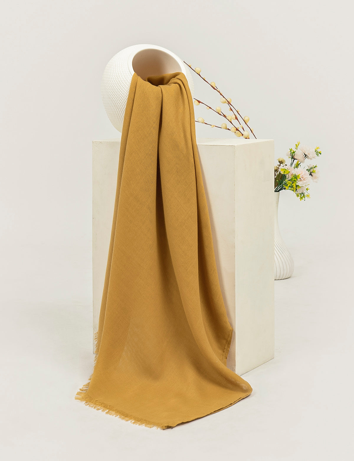 Plain Lawn Hijabs - Mustard