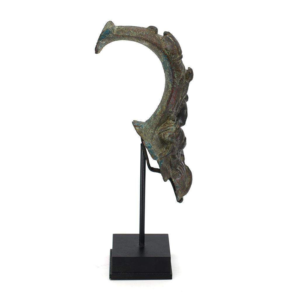 A Roman Bronze Appliqué Handle of Eros and Psyche,  Roman Imperial Period, ca. 1st - 2nd century CE