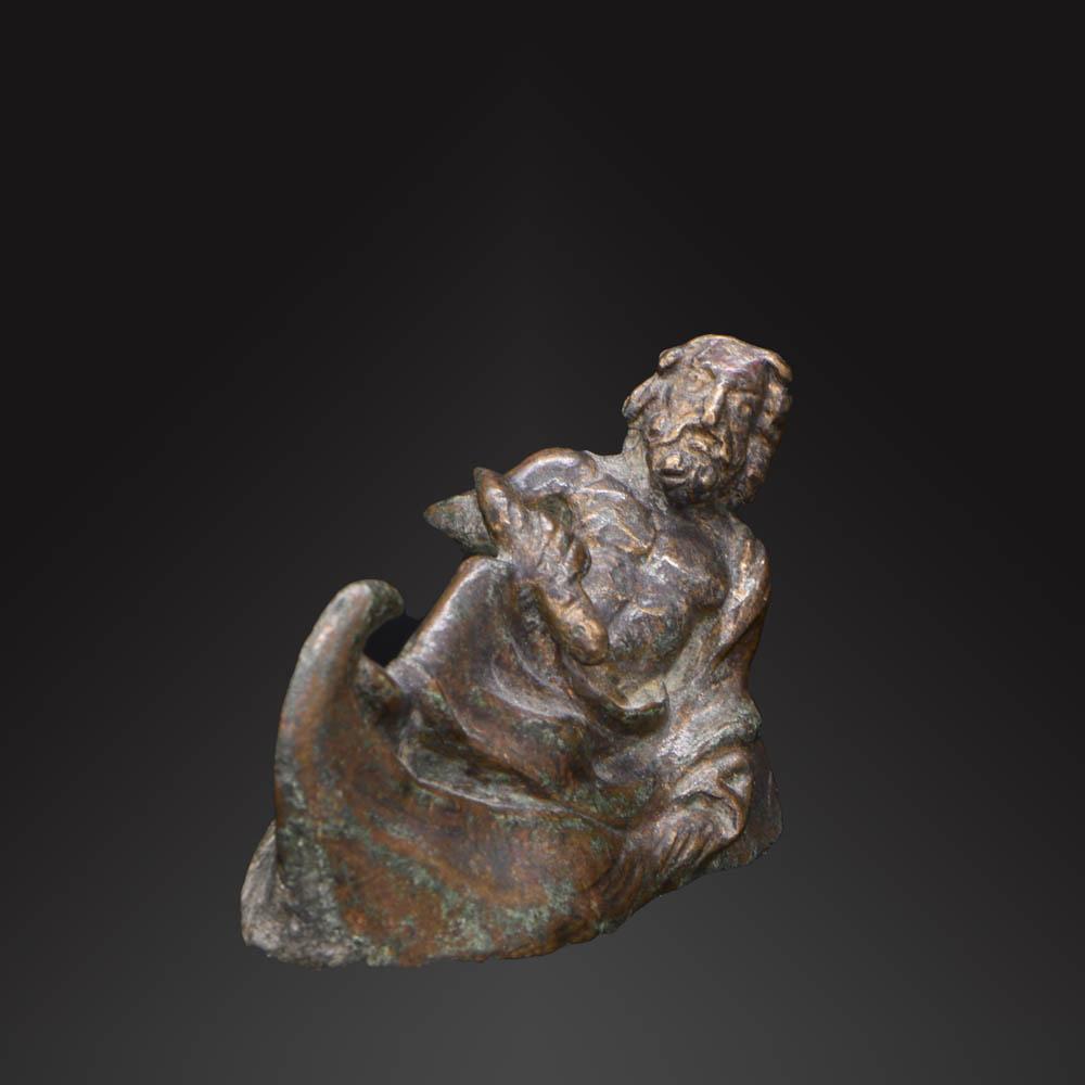 A Roman Reclining River God Vase Handle, ca 2nd century CE