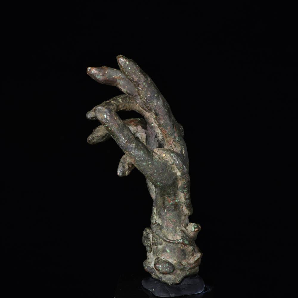 A Roman Bronze hand of Sabazios, Roman Imperial Period, ca. 2nd - 3rd century CE