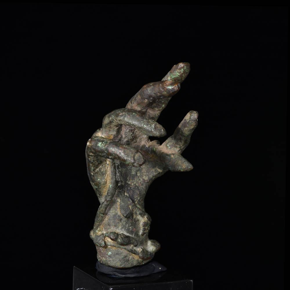 A Roman Bronze hand of Sabazios, Roman Imperial Period, ca. 2nd - 3rd century CE