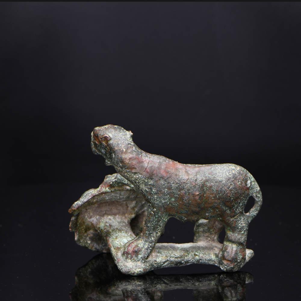 A Roman Bronze Rein Guide with Pantheress, Roman Imperial Period, ca. 2nd century CE