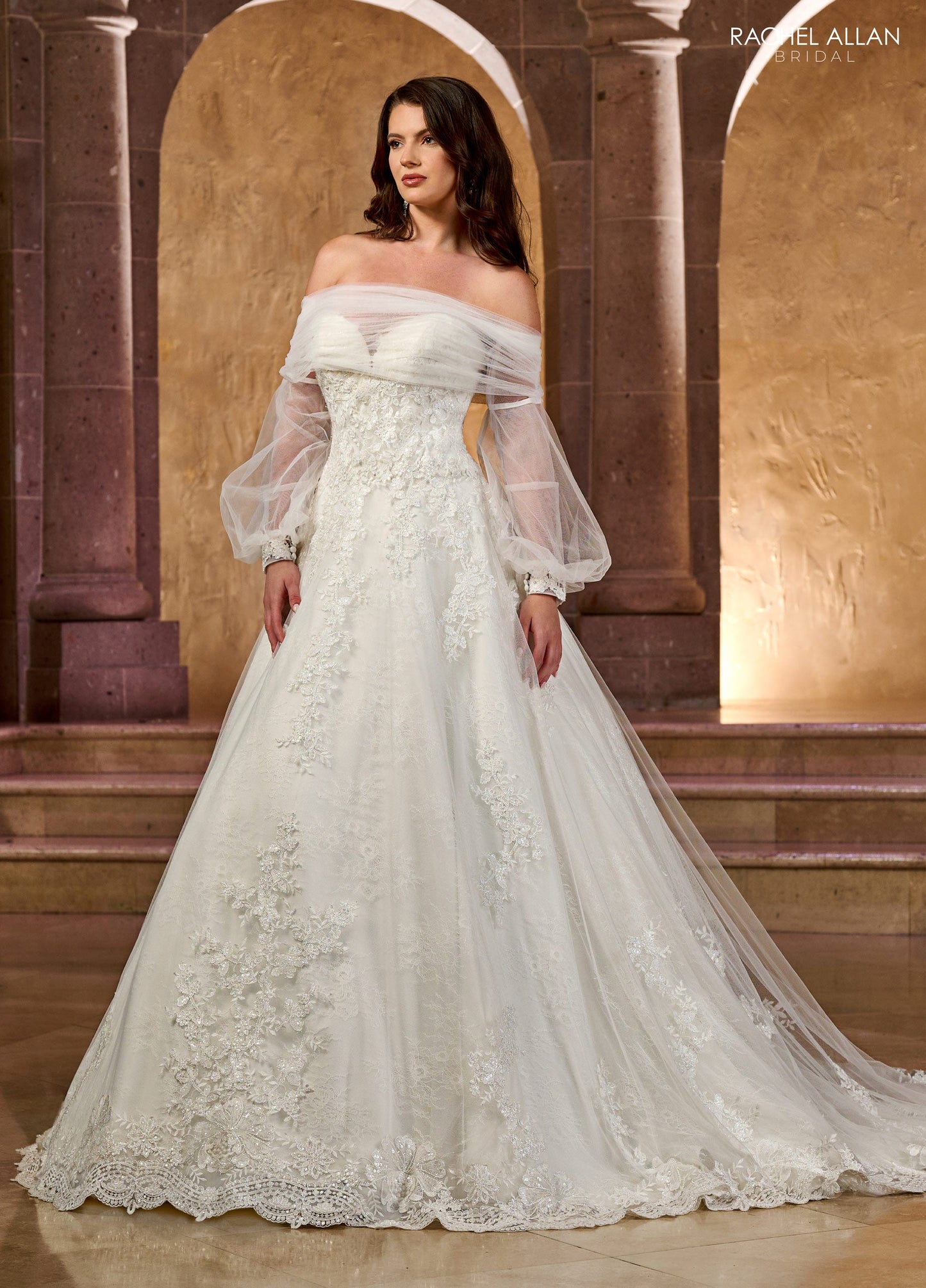 Rachel Allan RB4162 A-Line Sweetheart Tulle Wedding Dress with Applique and Beading